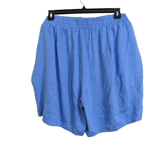Eloquii Shorts Womens Plus Size 20 Light Blue Rayon Tie Front Stretch Waist - Picture 2 of 3
